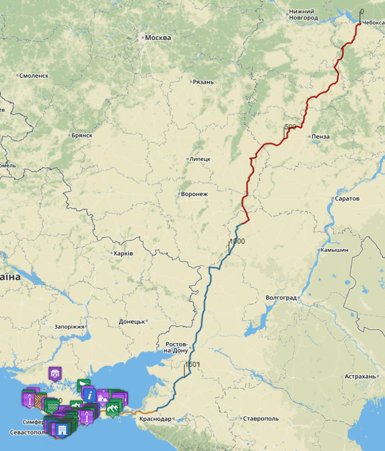 Волгоград чебоксары маршрут. Дорога от Москвы до черного моря. Ближайшее море от Чебоксар. Маршрут Москва Ольгинка. Чебоксары Пенза маршрут на автомобиле.