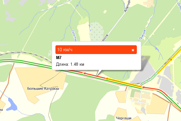 Пробки трасса м7 сейчас карта