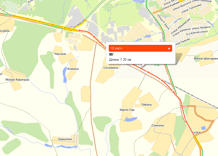 Карта пробок нижегородской области м7